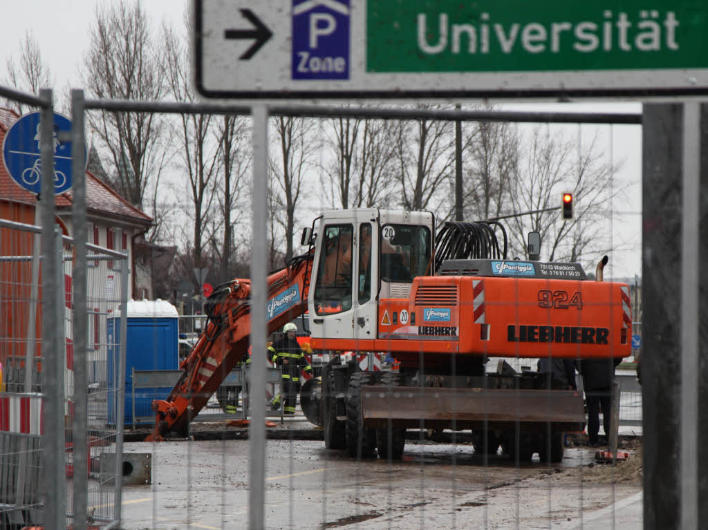 Die Unfallstelle von der Heinrich-von-Stephan-Strae aus gesehen.