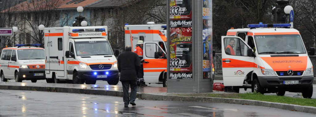 Rettungsfahrzeuge in Bereitschaft