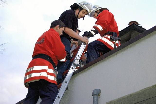Vom Dach &#8222;gerettet&#8220;: ein Schler   | Foto: Ringwald