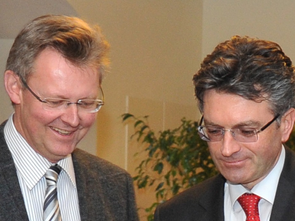 Nicht immer so freundlich: Ulrich von ...h (mitte) und Dieter Salomon (rechts).  | Foto: Michael Bamberger
