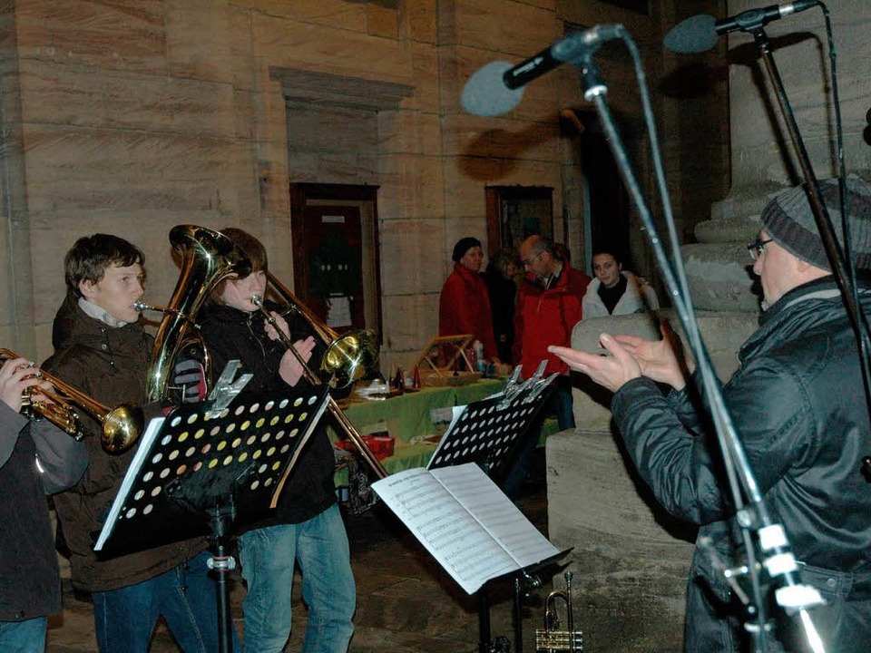Am Samstagabend lieen sich die Kollegstrompeter hren.   | Foto: Christiane Sahli