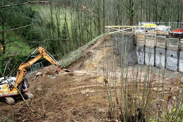 berraschungen beim Bau des Regenrckhaltebeckens