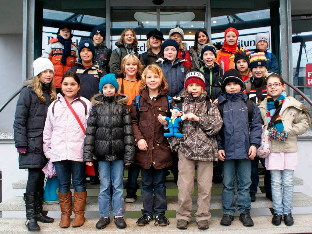 Die Klasse 4a der Weihermattenschule mit ihrer Lehrerin Frau Burkart