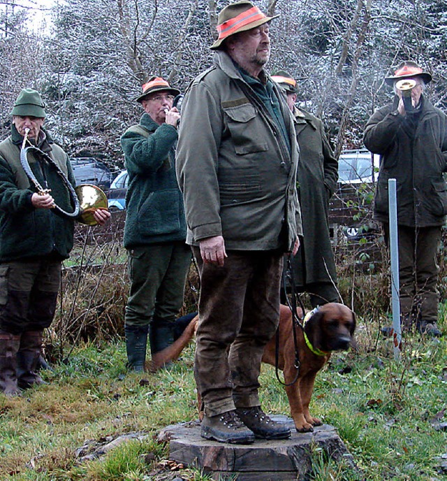 Zufrieden &#8211; auch ohne Wildschwei...chter Volker Liebich (im Vordergrund)   | Foto: ULRIKE EBNER