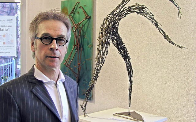 Dieter Rottler stellt &#8222;Sticks 2&...nntg in der Atelier-Galerie erffnet.   | Foto: Ilona Hge