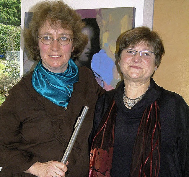 Eva Schindelin und Liesa Trefzer bei der Matinee in Gresgen.   | Foto: Frey