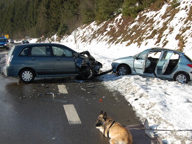 Die Autos nach dem Crash 