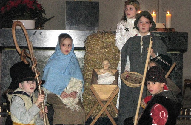 In St. Martin hatten die Kinder viel Freude am Krippenspiel.  | Foto: Michael Gottstein