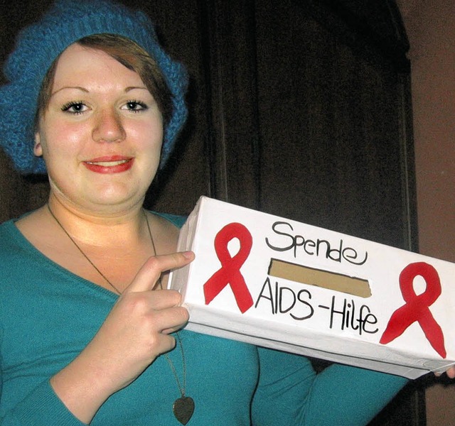 Die IBG-Schlerin Nina Lisa Hauf samme...nden fr die AIDS-Hilfe in Offenburg.   | Foto: BZ