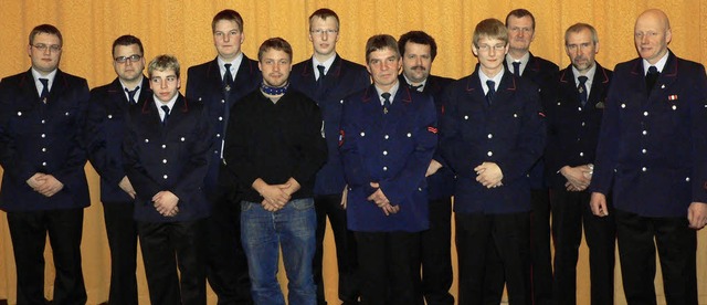 Die Fhrungsriege der Feuerwehr Birken...er, Bernd Schnitzer und Bruno Gromann   | Foto: Patrick burger