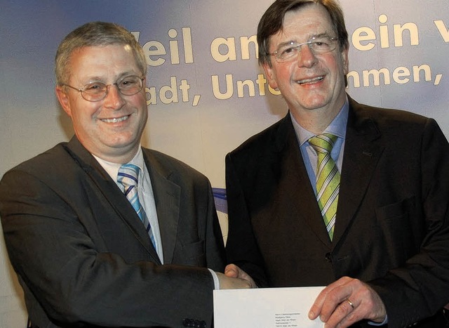 Erfolgreiches Duo: OB  Dietz, Finanzminister Stchele    | Foto: LAUBER