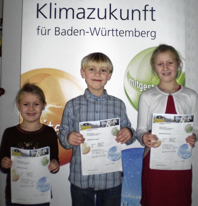 Drei neue  Mitglieder in der Brgerene...errit, Constantin und Carlotta Schalk.  | Foto: Privat