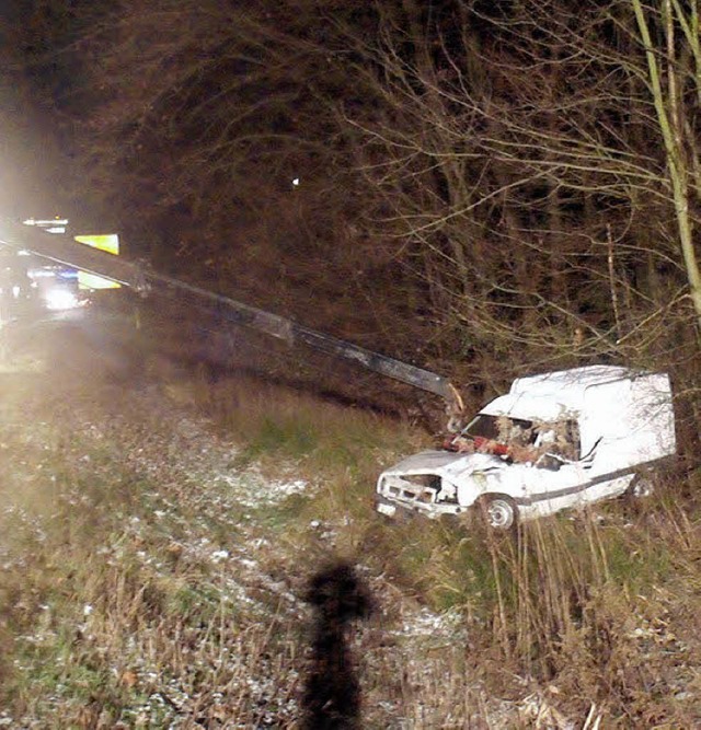 Glck im Unglck: Zwar fuhr ein franz...nunter, passiert ist aber nicht viel.   | Foto: polizei