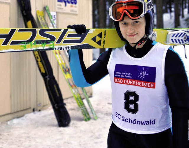 Ramona Straub misst sich auch in Schon... den besten Skispringerinnen der Welt.  | Foto: Patrick Seeger