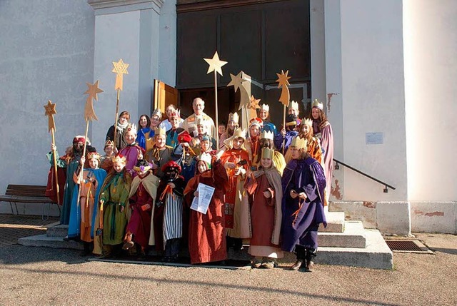 Die Gruppe der Sternsinger der katholi...t  Erich   Andris, war hochmotiviert.   | Foto: privat