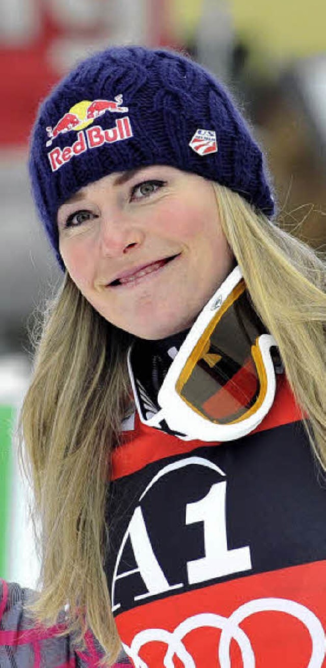 Wenn Abfahrt ist, kann sie strahlen: Lindsey Vonn  | Foto: afp