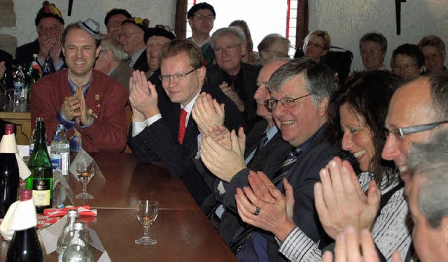 Spa  beim  Neujahrsempfang der  Narre...211; Brgermeister Martin Weissbrodt.   | Foto: hildegard siebold