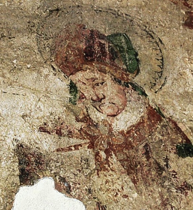 Freskenrest im Innenraum von St. Cyriak   | Foto: ad