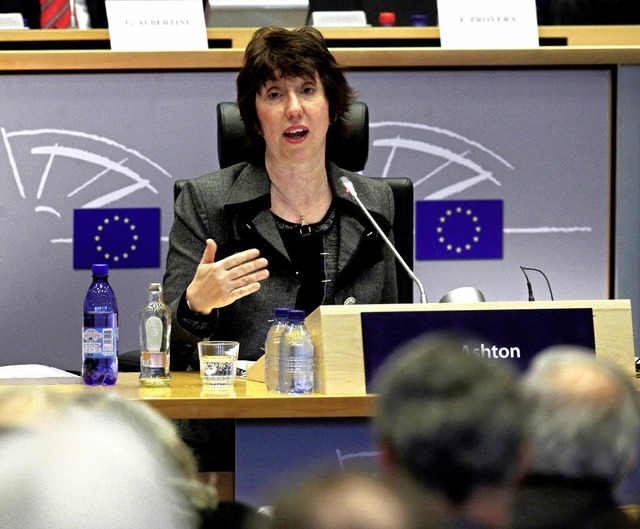 Kandidaten-Grill: Catherine Ashton vor dem EU-Parlament  | Foto: dpa