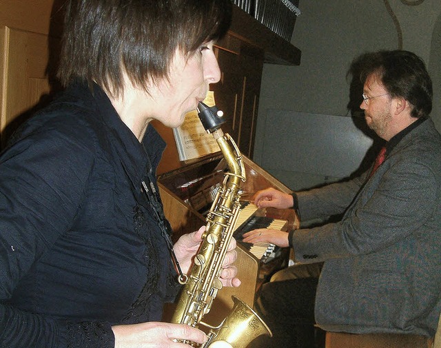 Die Saxophonistin Christine Rall und d...n das Konzertjahr in Schloss Beuggen.   | Foto: Roswitha Frey
