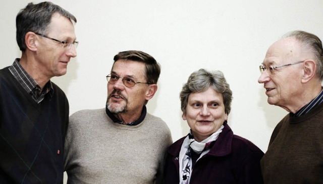 Vier von 185  Mitarbeitern des Vereins...h, Gabriele Schorpp und Alfred Scheck   | Foto: Gertrude Siefke