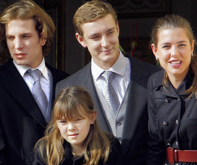 Carolines Kinder:  Andrea,  Alexandra, Pierre und  Charlotte (von links)   | Foto: AFP/dpa