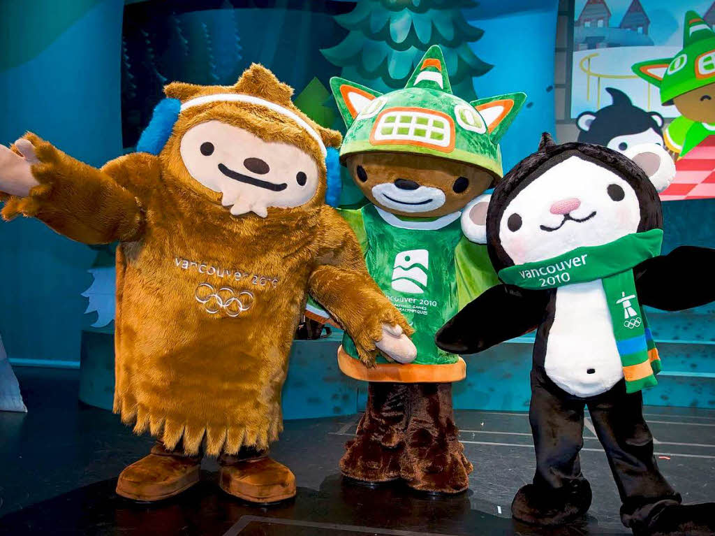 Sicherlich haben Quatchi, Sumi und Miga (l-r), Maskottchen der Olympischen Winterspiele,auch ihren Teil  dazu beigetragen.