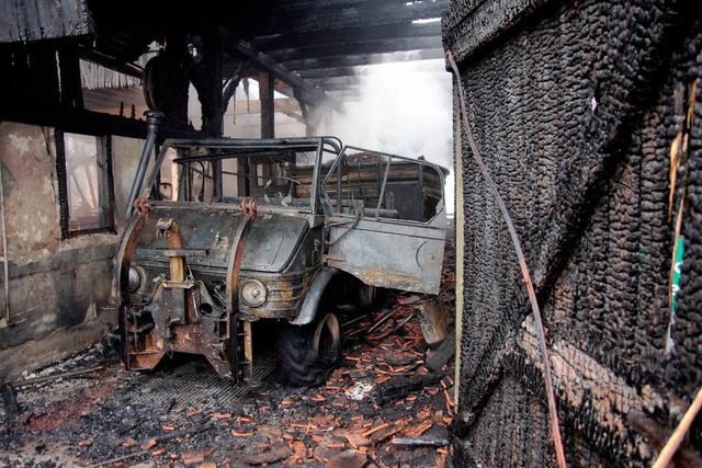 Ein Defekt an einer elektrischen Leitu...eerenden Brand im Weingut Bastian aus.  | Foto: Martin Wendel