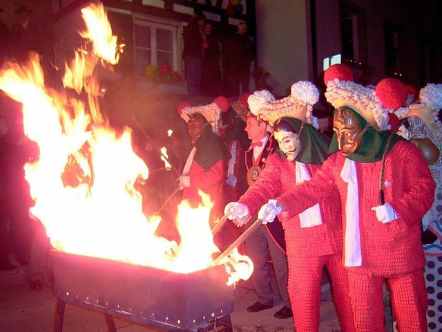 Auftritt der Elzacher Schuttig beim ve...enen Vierertreffen in berlingen 2006.  | Foto: Bernd Fackler