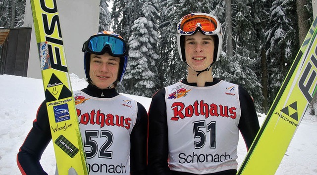Niklas Wangler (links) von der SZ Brei..., Jan Maylnder wurde zweimal Zweiter.  | Foto: junkel