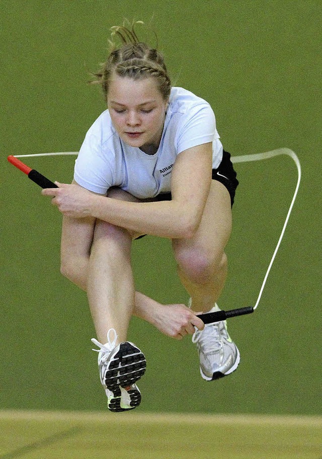 Die Deutsche Meisterin im Rope-Skipping: Sarah Baganz   | Foto: ddp