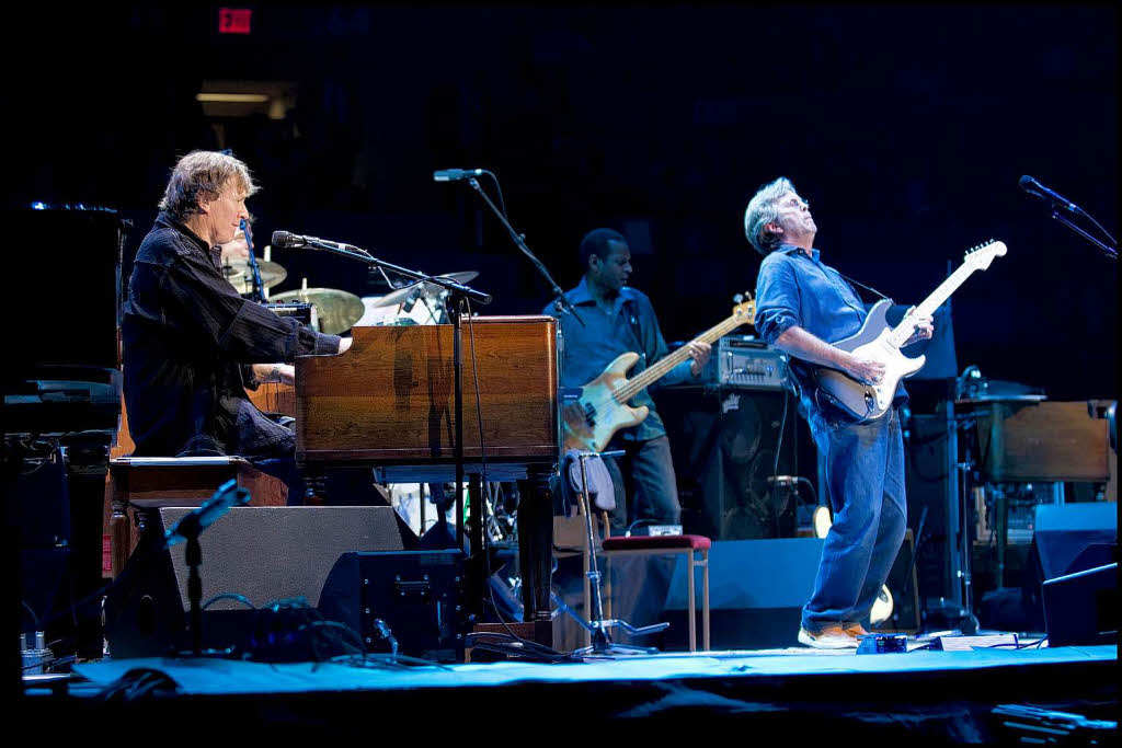 Wiedervereint nach 40 Jahren: Bilder von den Proben und dem Reunion-Konzert von Eric Clapton und Steve Winwood im Februar 2008. Am 26. Mai 2010 spielen die beiden in Basel