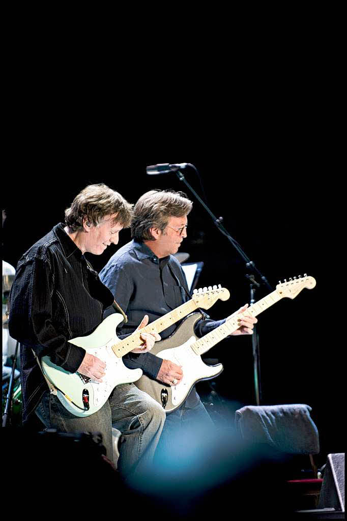 Wiedervereint nach 40 Jahren: Bilder von den Proben und dem Reunion-Konzert von Eric Clapton und Steve Winwood im Februar 2008. Am 26. Mai 2010 spielen die beiden in Basel