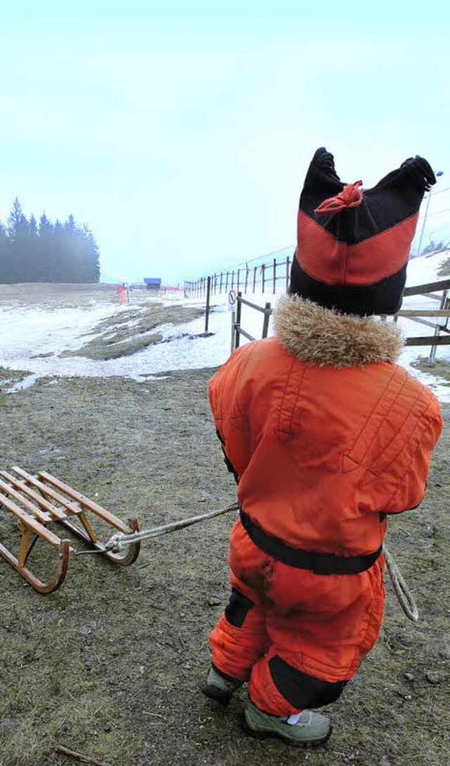 Grne Piste und nichts geht: der Alptraum fr alle Wintersportler   | Foto: dpa