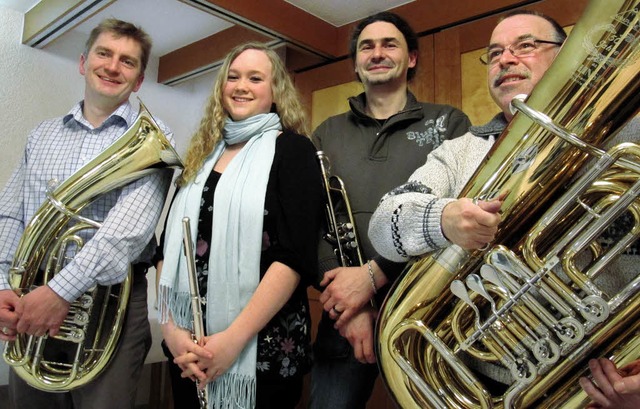 Stefan Eckert, Lena Maier, Manuel Brugger und Anton Brugger (von links).  | Foto: Tabea Rue