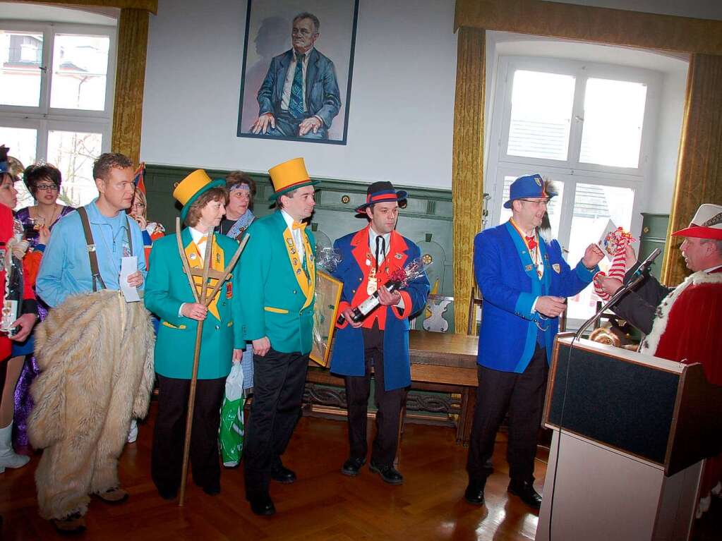 Impressionen vom Zunftmeisterempfang im Vorfeld des Umzugs anlsslich des Freundschaftstreffen am Sonntag.