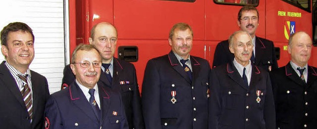 Ehrungen bei der Feuerwehr Weisweil: V...lf, Hans Lsslin und Frieder Nickola.   | Foto: Ilona Hge