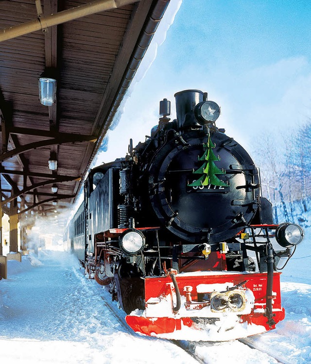 Keuchend, schnaufend, dampfend: Auch b... die Fichtelbergbahn  unterwegs.        | Foto: dpa