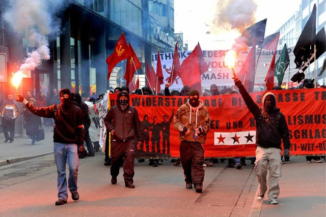 Die Demonstration in Basel  | Foto: dpa