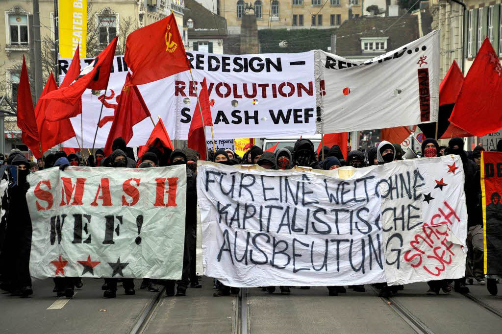 Demonstration gegen das Davoser Weltwirtschaftsforum in Basel