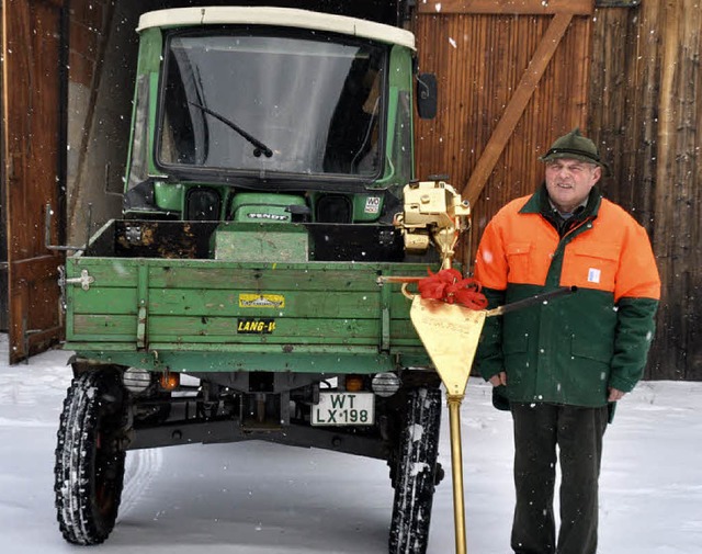 Karl-Heinz Fehrenbacher und sein  Fahr... Bild in den Hchenschwander Wldern.   | Foto: STefan Pichler