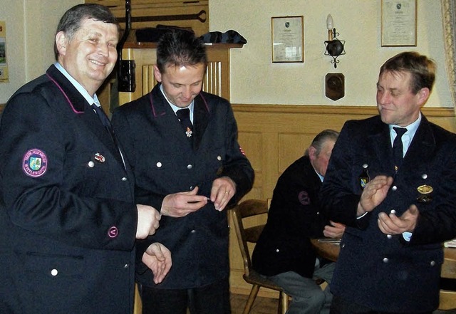 Abteilungskommandant Martin Kromer zei... der Gesamtwehr Bonndorf gratulierte.   | Foto: CORNELIA SELZ