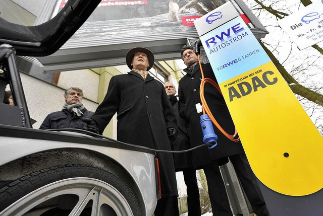 Freiburg hat seine erste Ladestation fr Elektroautos.   | Foto: M.Bamberger