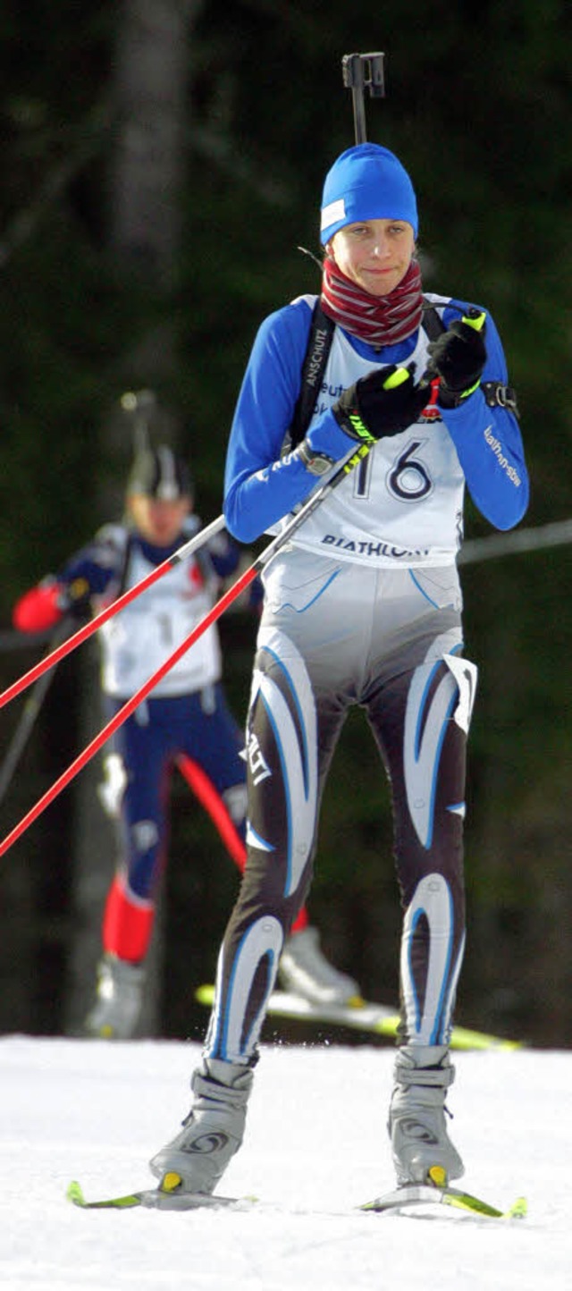 Biathletin Miriam Behringer aus Todtna...er deutschen Staffel WM-Bronze geholt.  | Foto: Patrick Seeger