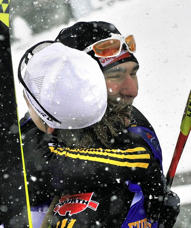 Vorbilder fr den Schwarzwlder Skinac...bian Riele (vorn) und Janis Morweiser  | Foto: Seeger