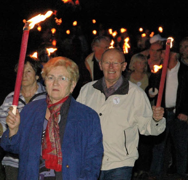 Mit einem Fackelzug hatte die Bilb ber...; nun sollen weitere Aktionen folgen.   | Foto: Ounas-Krusel