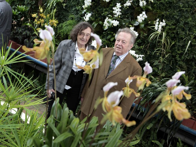 Hannelore  und Hans-Joachim Renner, Or...er und Initiatoren der Orchideenschau.  | Foto: Christoph Breithaupt