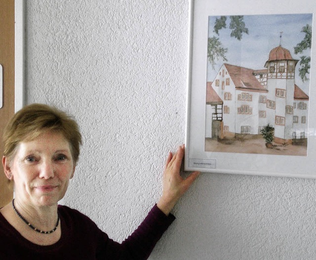 Erika Stiefvater zeigt im Kreiskranken... und Ausgewogenheit aquarelliert hat.   | Foto: Privat