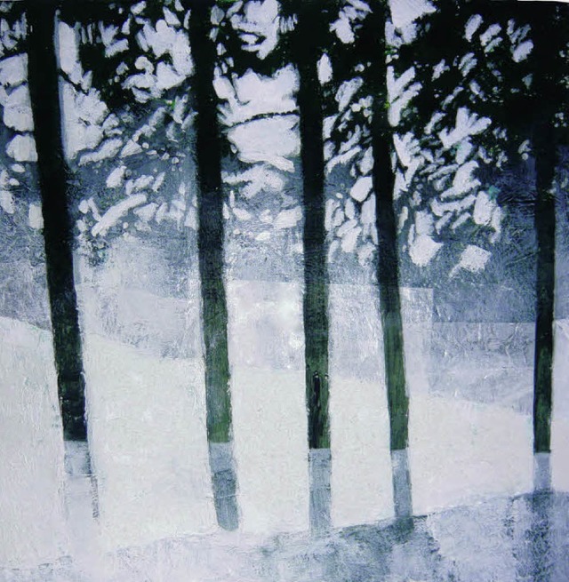 Martina Merz:  Titisee 2009 (Acryl und..., 60 mal 60 Zentimeter (Ausschnitt).    | Foto: Skimuseum Hinterzarten