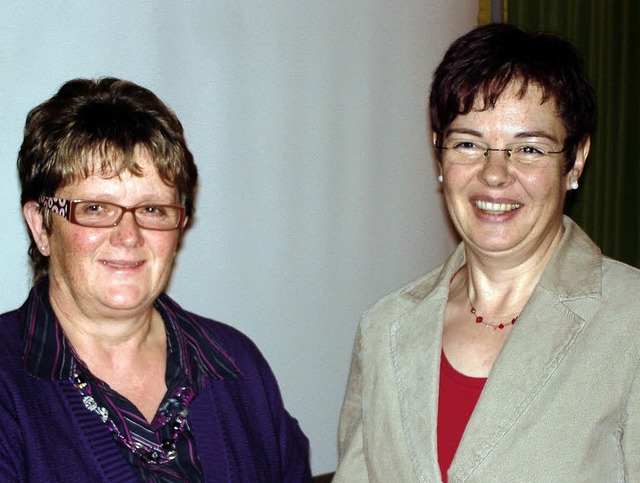 Karola Morath (rechts) bleibt Vorsitze...rstand ist Beisitzerin Maria Endlein.   | Foto: Morath